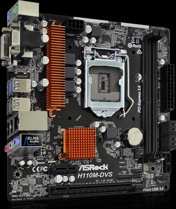 Produktbild AsRock H110m-Dvs R3.0 (LGA 1151, Intel H110, mATX)