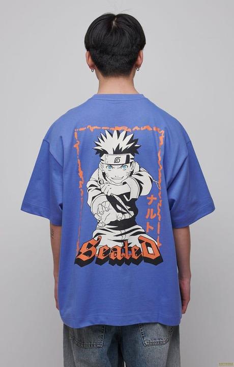 Naruto Shippuden T-Shirt Graphic Blue (L) (L)