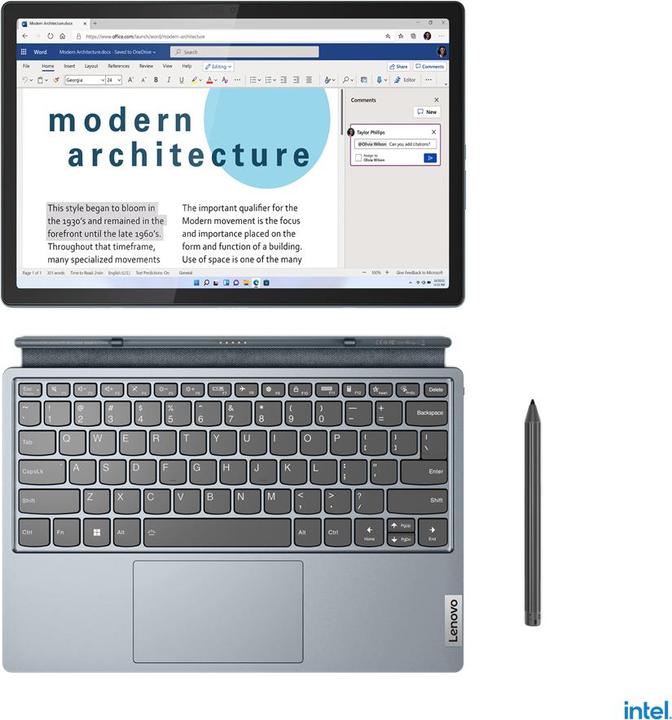 Actual product image Lenovo IdeaPad Duet 5 (12.40", Intel Core i7-1255U, 16 GB, 512 GB, CH)