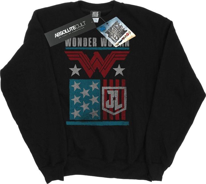 Actual product image Mens Justice League Movie Wonder Woman Flag Sweatshirt (XXL)