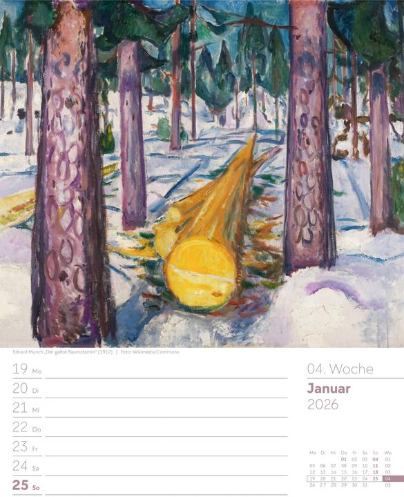 Immagine prodotto Kunstwelt - Impressionismus und Klassische Moderne - Wochenplaner Kalender 2026 (25 x 33 cm, Copertina rigida, Tedesco)