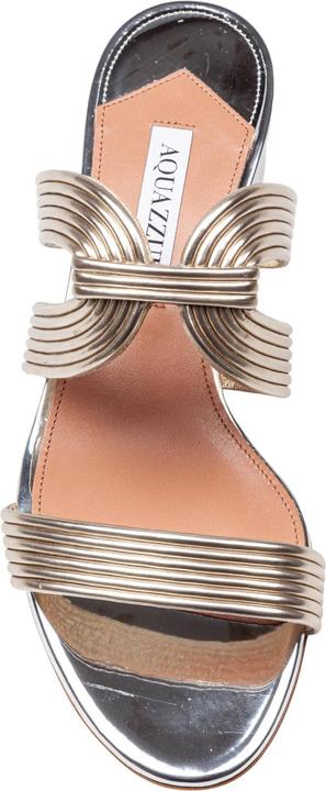 Produktbild Aquazzura mule esencia 35 in laminated leather color light gold/silver (35)