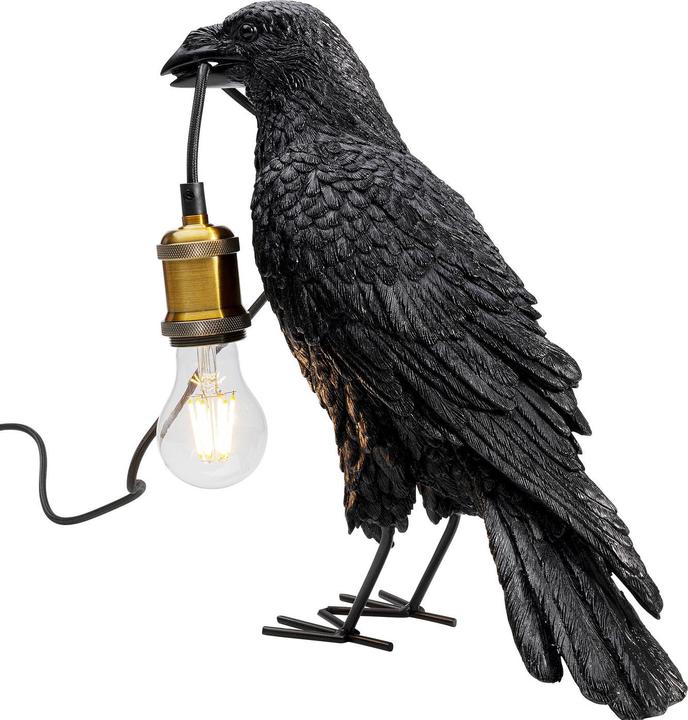 Produktbild Kare Design Tischleuchte Animal Crow Matt Schwarz (E27)