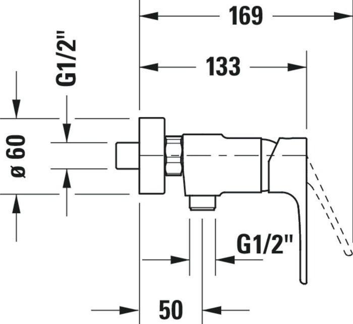 Produktbild Duravit Einhebel-Brausemischer B.1 Aufputz chrom