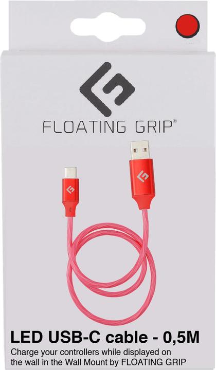 Produktbild Floating Grip 0,5M LED USB-C Cable (Red) (0.50 m)