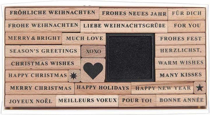 Produktbild Rico Design Stempelset Merry Christmas, Serif FSC 100%, 26 Stempel