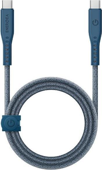 Actual product image Energea cable Flow USB-C - USB-C 1.5m niebieski/blue 240W 5A PD Fast Charge (1.50 m, USB 3.2 Gen 2, 240 W)