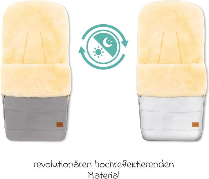 Actual product image Fillikid Fusssäcke für Kinderwagen & Buggys Lammfell-Fusssack Bernina Reflect mit reflektierendem