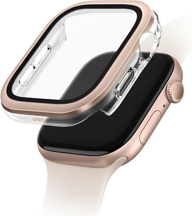 Uniq Case Voute for Apple Watch Series 10 42mm tempered glass rose gold