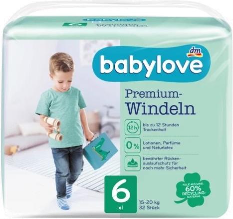dm babylove Premium-Windeln (Size 6, Pack, 32 Piece)
