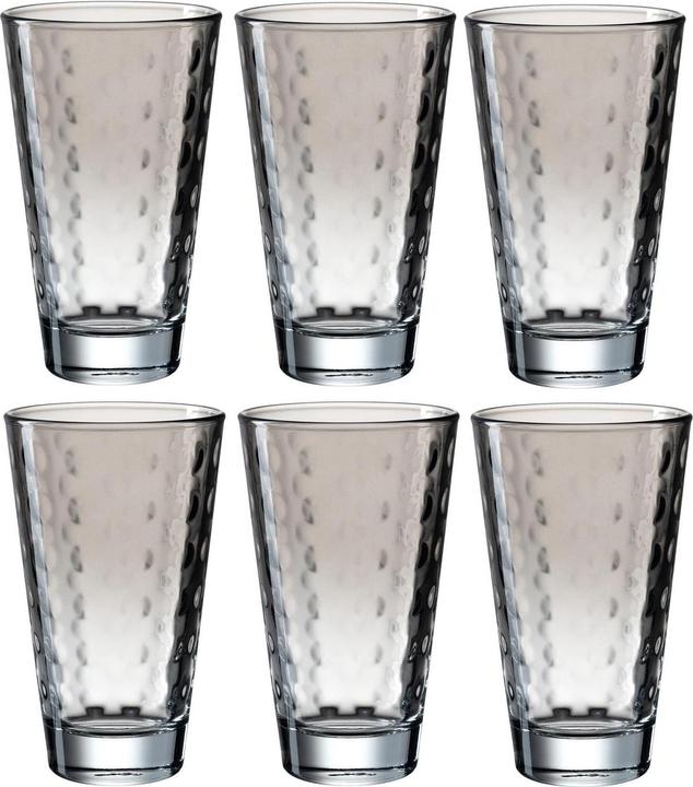 Leonardo Trinkglas Optic Pastell 300 ml, 6 Stück, Grau (0.20 l, 6 x)