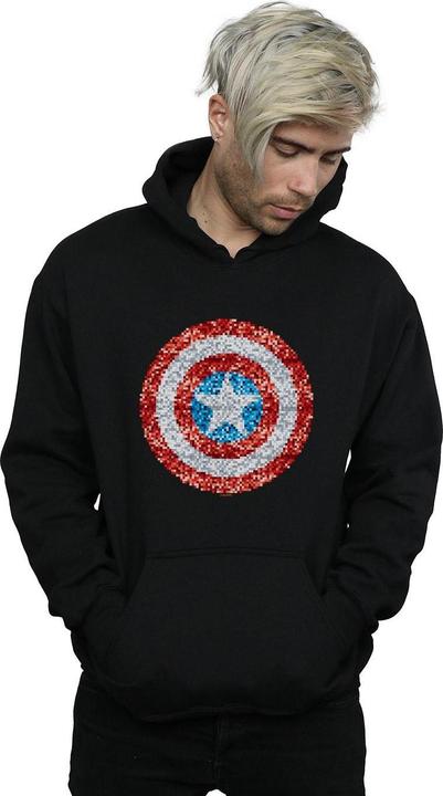 Produktbild Captain America Pixelated Shield Kapuzenpullover (L)