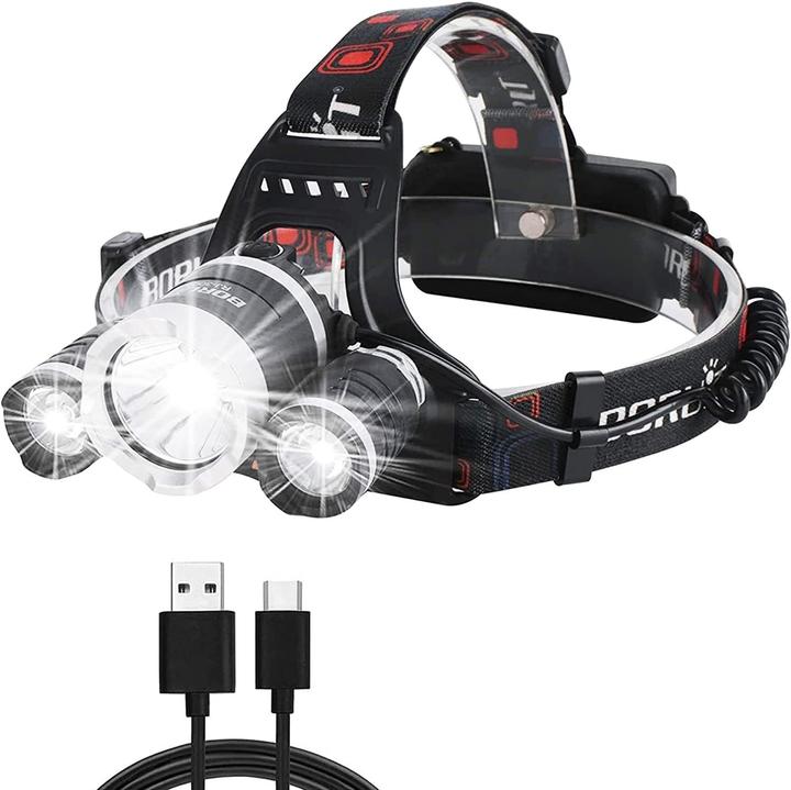 Actual product image Boruit RJ3000 Rechargeable LED Headlamp - Ultra Bright 5000 Lumens with 4 Modes (5000 lm)