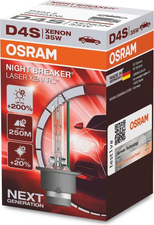 Produktbild Osram XenonScheinwerferlampe Xenarc Night Breaker Laser (D4S)