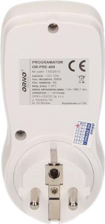 Actual product image Orno OR-PRE-409 Elektroniczny programator czasowy 16 programów