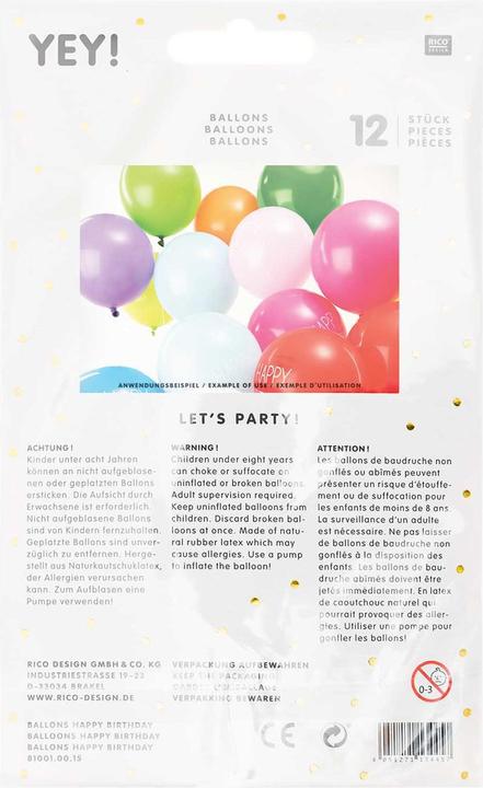 Image du produit Rico Design Joyeux anniversaire (12 x)