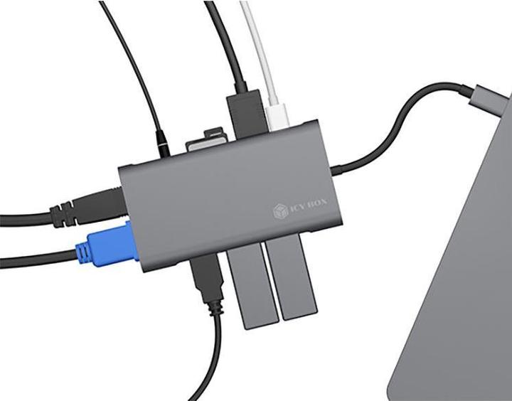 Actual product image Icy Box IB-DK4040-CPD - USB Type-C mini Dock PD (USB-C, 10 Ports)