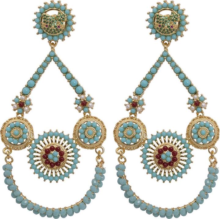 Uzurii Amazon Ibiza Flowers Earring Turquoise (925er Sterlingsilber)