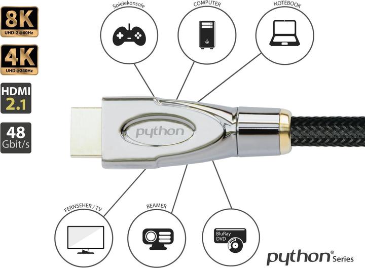 Productafbeelding Python HDMI (Type A) - HDMI (Type A) (1.50 m, HDMI)