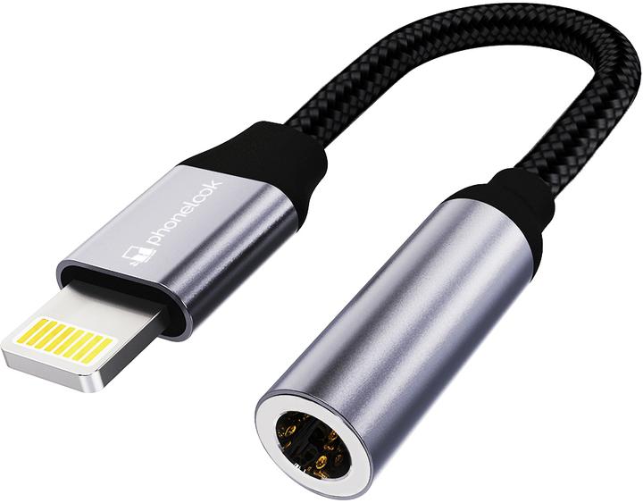 PhoneLook Lightning (iPhone) zu 3.5mm AUX Audio Kopfhörer Anschluss Stecker Nylon und (Lightning, 3.5mm Klinke)