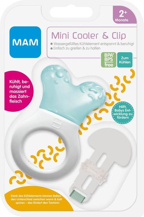 Produktbild MAM Kühlbeissring Mini Cooler & Clip boy 2+ M, mit Clip 1 Stk in türkis