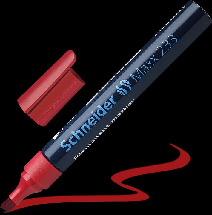 Actual product image Schneider Maxx 233 permanent marker Line width: 1-5 mm Writing colour: red (Red, 5 mm, 1 x)