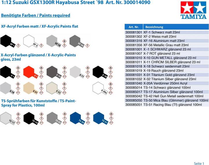 Image du produit Tamiya Suzuki GSX1300R Hayabusa