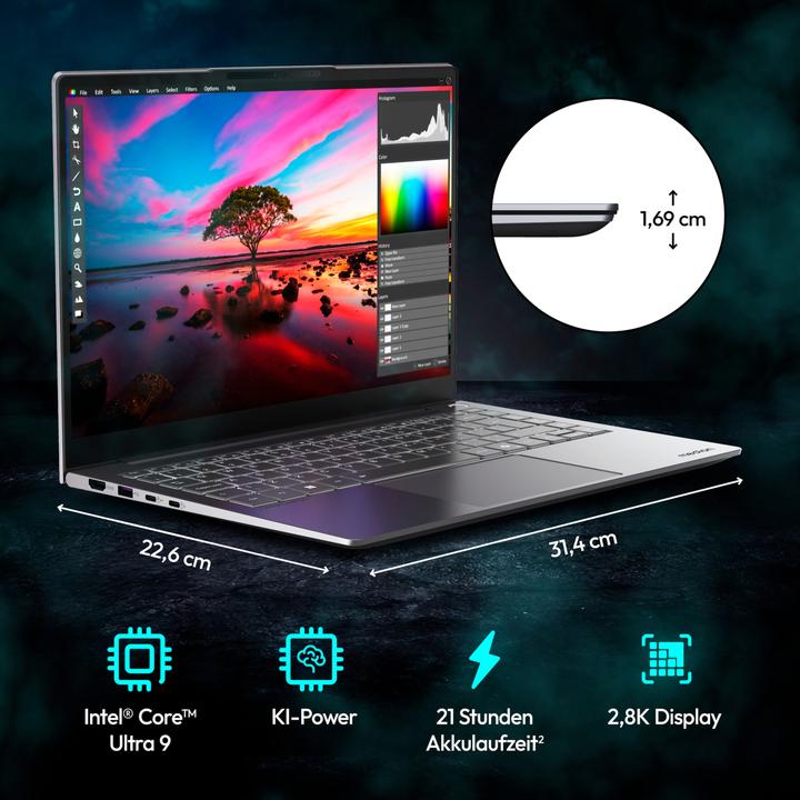 Immagine prodotto Medion SPRCHRGD14 S2 ELITE 30040136 - 14" 2,8K, Intel® Core™ Ultra 9-2, 32GB RAM, 2TB SSD, W11 (14")