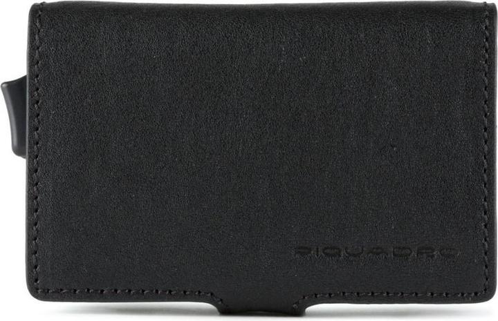 Actual product image Piquadro Black Square, Leather Wallet, Cardholder, 42023100, Black, For Me
