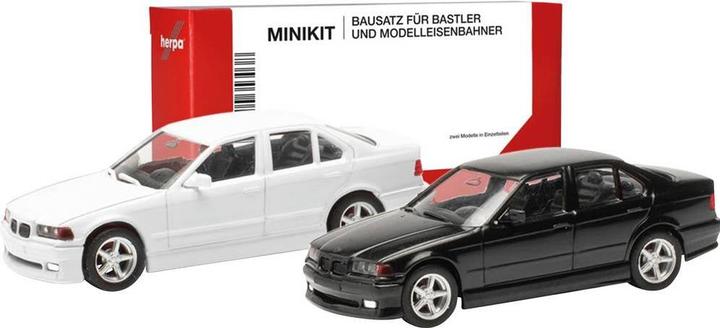 Herpa 013925 H0 PKW Modell BMW 3er E36 AC Schnitzer, schwarz und weiss