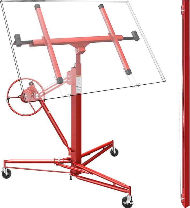 Actual product image Wiltec SET: XXL Drywall Lift & Sheetrock Lifter Panel Hoist 11FT + 6FT Extension max. 17Ft 150LBS