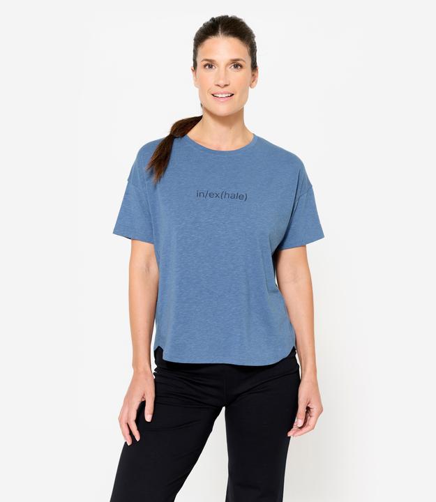 Kimjaly Women's Short-Sleeved Yoga T-Shirt - Dark Blue (L)