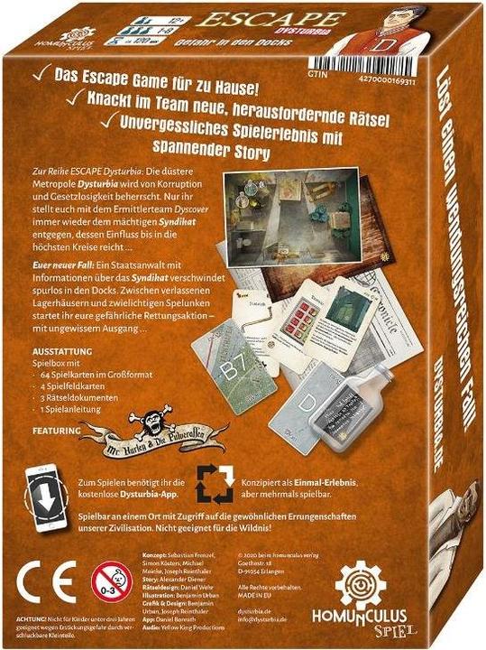 Produktbild HOV200103 - ESCAPE Dysturbia: Gefahr in den Docks, Brettspiel (DE-Ausgabe) (Deutsch)