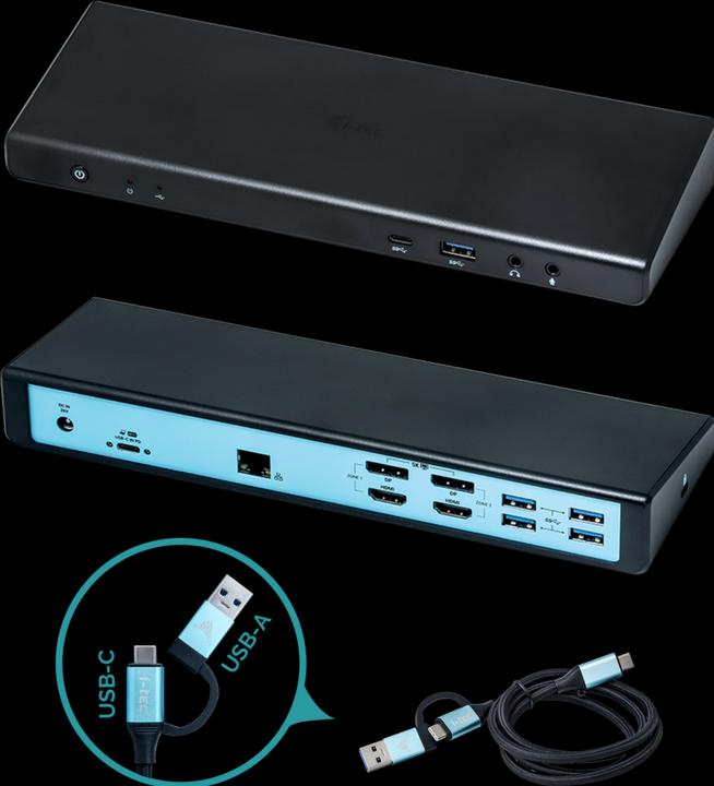 Produktbild i-tec USB 3.0 / USB-C / Thunderbolt 3 Dual 4K Dock (USB-C, 5 Ports)