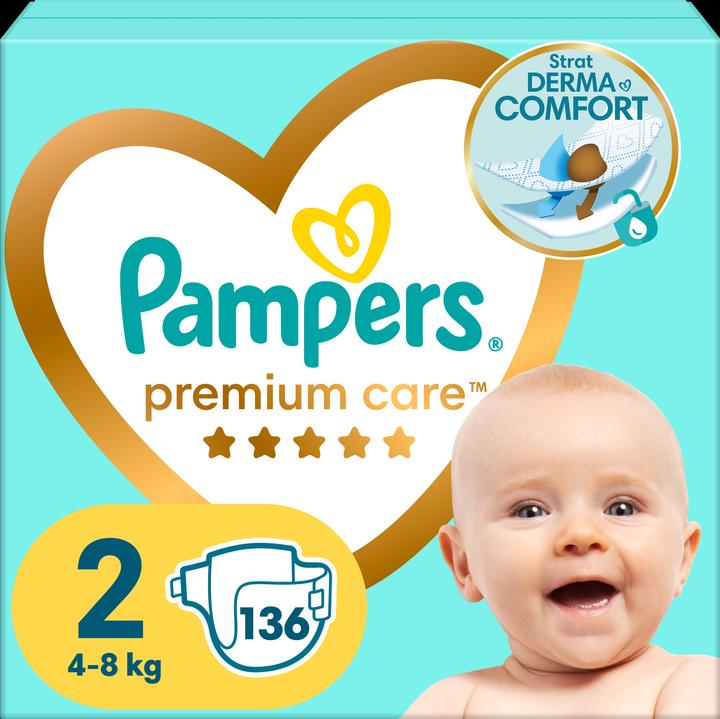 Pampers Premium Care (Dimensione 2, Pacco trasportabile, 136 Pezzo/i)