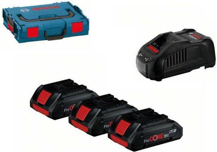GAL 1880 CV quick charger (1 600 A00 B8G), L-BOXX 102 (1 600 A00 1RP), 3 ProCORE 18V 4.0 Ah batteries