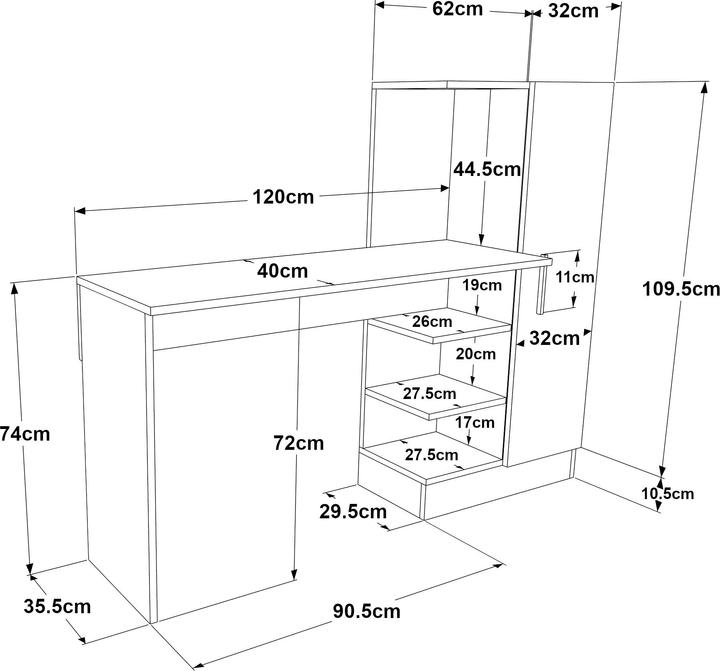 Actual product image En.Casa Voss (152.5 x 40 x 120 cm)