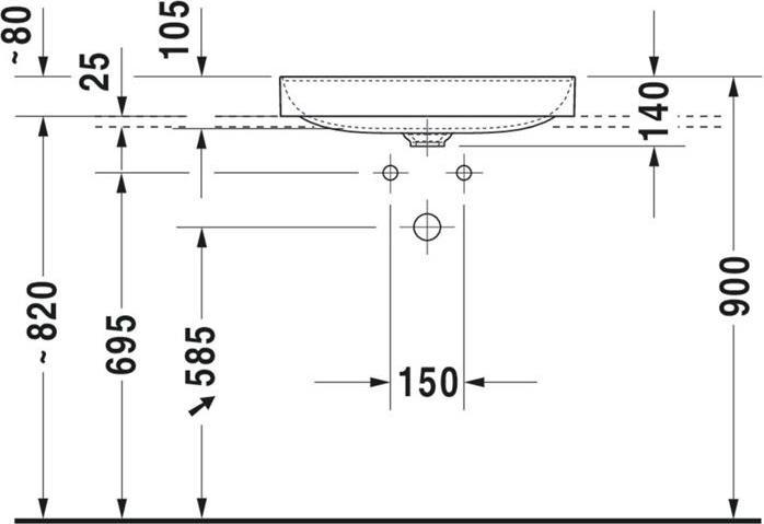 Produktbild Duravit Aufsatzbecken DURASQUARE o ÜL o HLB geschliffen 600x345mm weiss WG (345 mm, 600 mm)