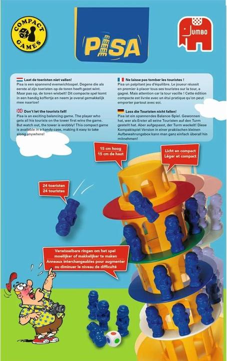 Actual product image Jumbo Tower of Pisa Travel Games (German, French, English)
