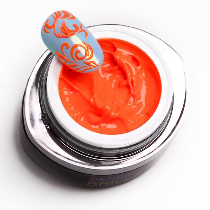 BrillBird Designer Gel Neon Orange – 3ml (Neon Orange, Gel-Effekt Nagellack)