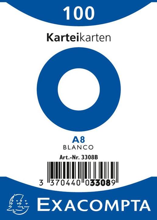 Produktbild Exacompta Karteikarten (55 x 74 mm, 205 g/m², 100 x)