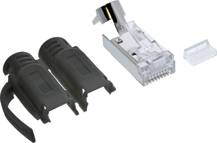 Immagine prodotto InLine Confezione da 10 spine a crimpare ® Cat.6A RJ45 schermate, con protezione da piegatura e (Connettore del cavo di rete)