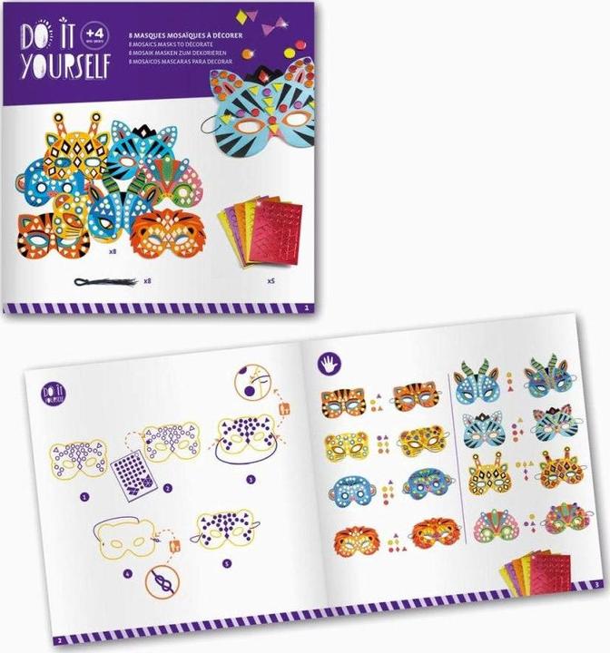 Produktbild Djeco Mosaik Masken Dschungeltiere
