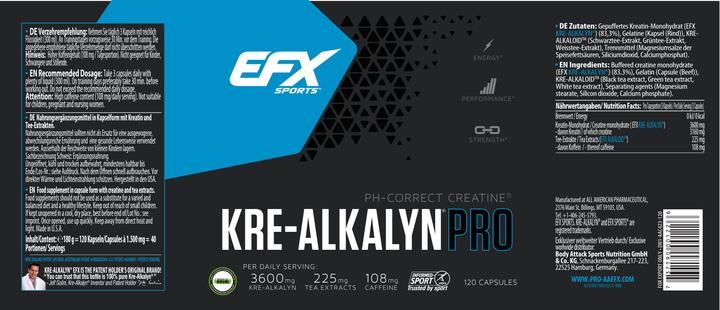 Image du produit EFX Kre-Alkalyn PRO (120 Super Caps) (120 pièce(s), Capsules)