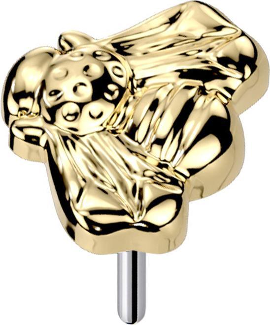 Actual product image Star Piercing Threadless bee gold-plated (Titanium G23, without brass)