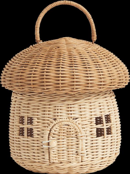 Olli Ella Preorder: rattan basket mushroom (22 x 22 x 13 cm)