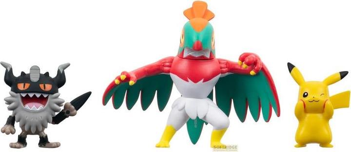 Image du produit Jazwares Pokémon Battle Figure Set Figurines Lot de 3 Pikachu #8, Mauzinger, Resladero 5 cm