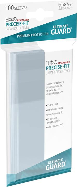 Actual product image Ultimate Guard UGD010312 - Precise-Fit 100 Sleeves Resealable Japanese Size, transparent