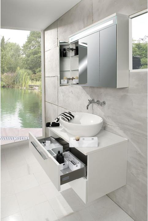 Actual product image Ninka Banio drawer insert with siphon cut-out frame set KS white