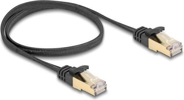 Produktbild Delock RJ45 Flachband Netzwerkkabel mit Geflechtmantel Cat.6 (S/FTP, CAT6a, 0.50 m)